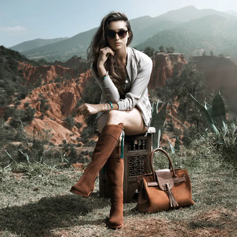 Fairfax and Favor Regina Flat Boots - Tan Suede-8