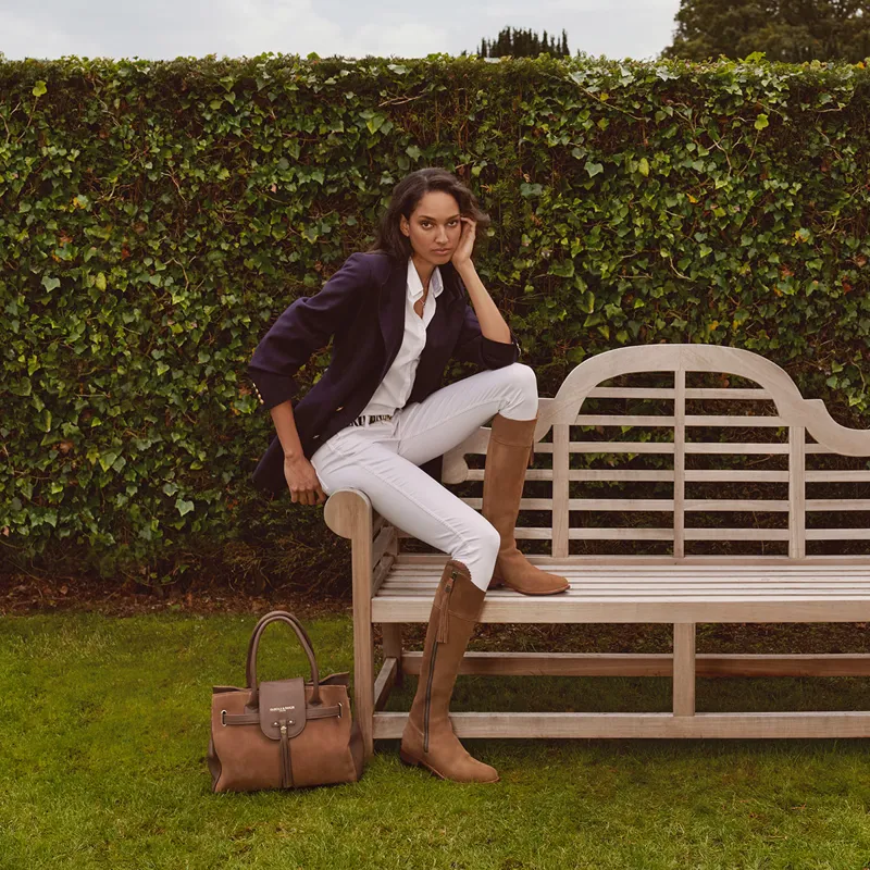 Fairfax and Favor Regina Flat Boots - Tan Suede-10