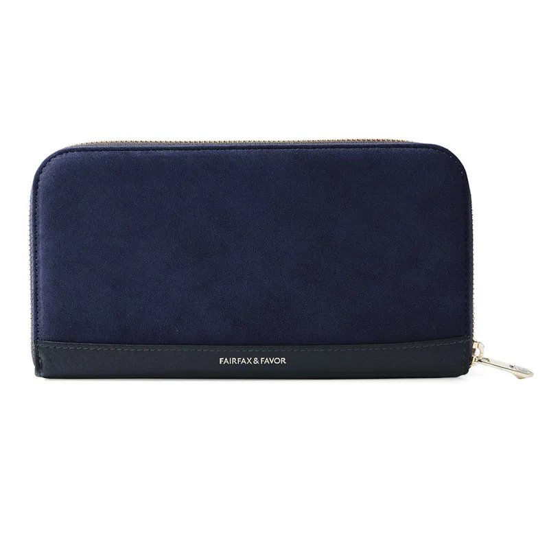 Fairfax and Favor Salisbury Purse - Navy Suede-1