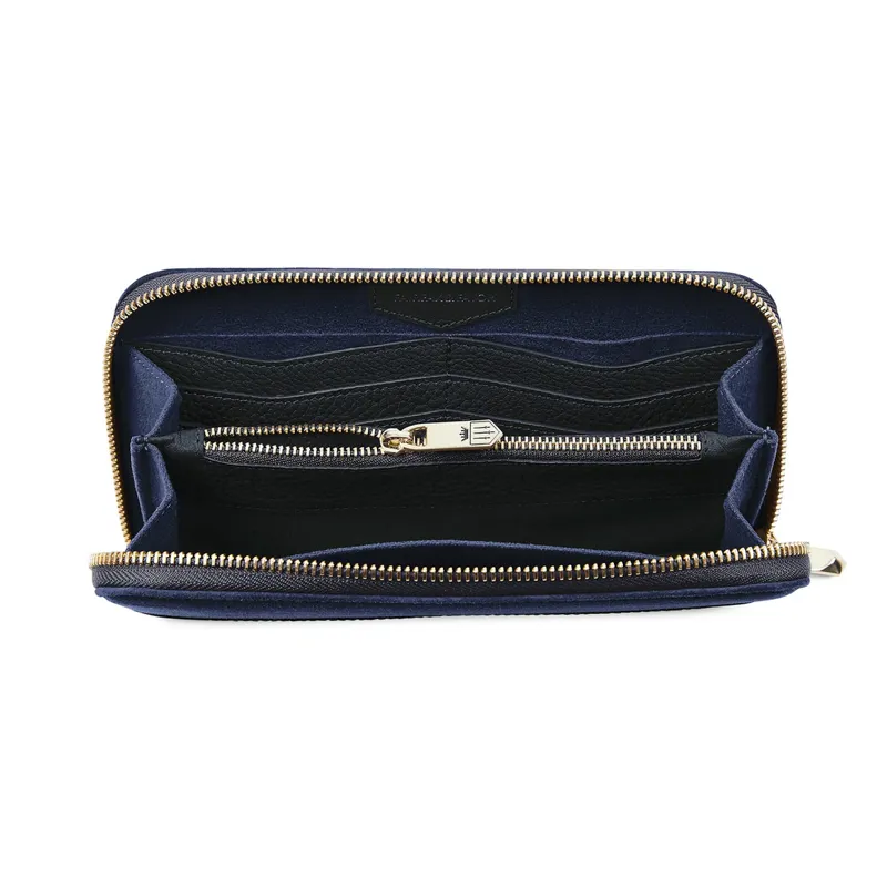 Fairfax and Favor Salisbury Purse - Navy Suede-3