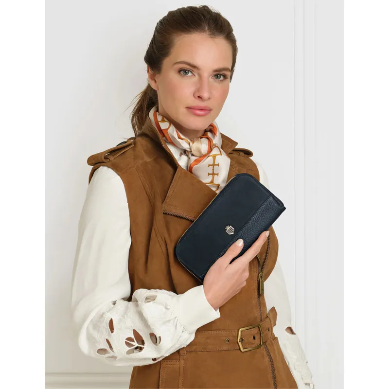 Fairfax and Favor Salisbury Purse - Navy Suede-4