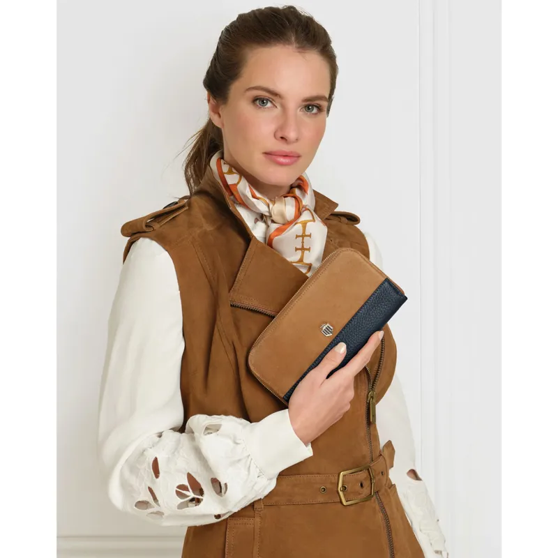 Fairfax and Favor Salisbury Purse - Tan/Navy-3