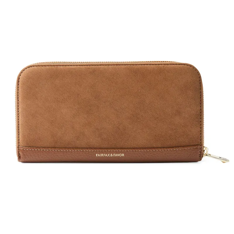 Fairfax and Favor Salisbury Purse - Tan Suede-1