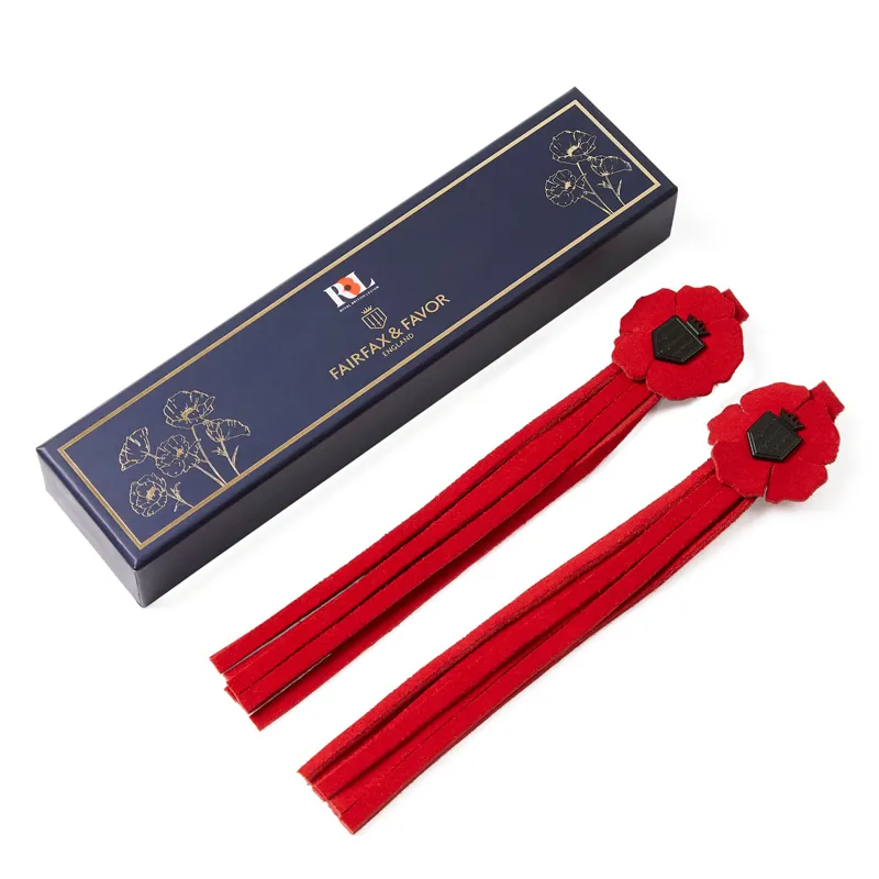 Fairfax and Favor Remembrance Day 2021 Boots Tassels - Red Poppy