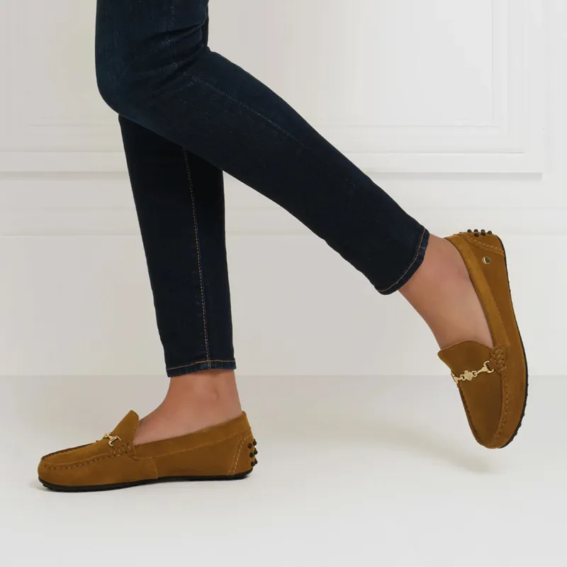 Fairfax and Favor Trinity Ladies Drivers Shoes - Tan Suede-5