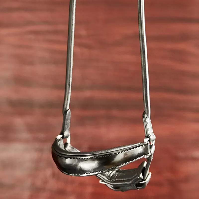 Finesse Spirit Rolled Drop Noseband Bridle - Black/Patent-1