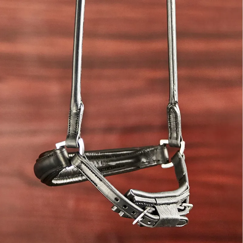 Finesse Spirit Rolled Drop Noseband Bridle - Black/Patent-2