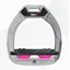 Flex-On Safe-On Junior Safety Stirrups - Light Grey/Black/Pink