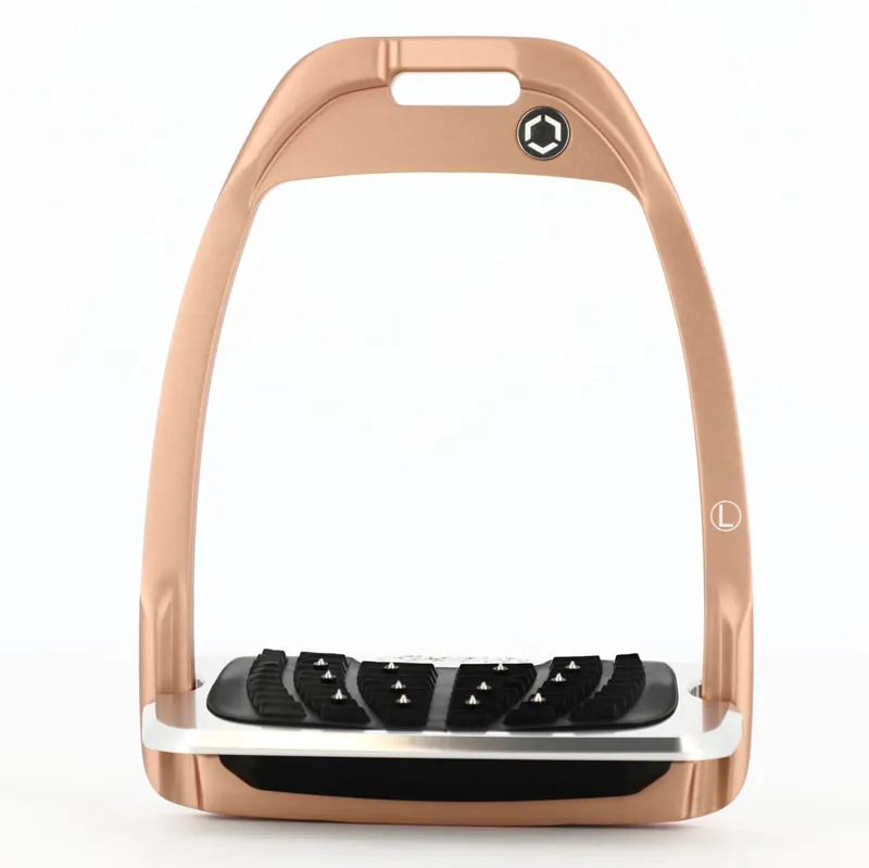 Flex-On Hunter H Ultra Grip Stirrups - Rose Gold/Aluminium/Black