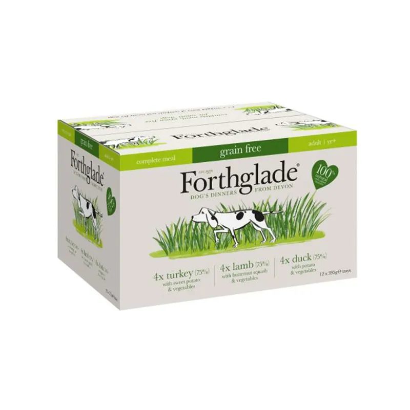 Forthglade Natural Wet Dog Food Turkey Duck Lamb Variety 12 Pack