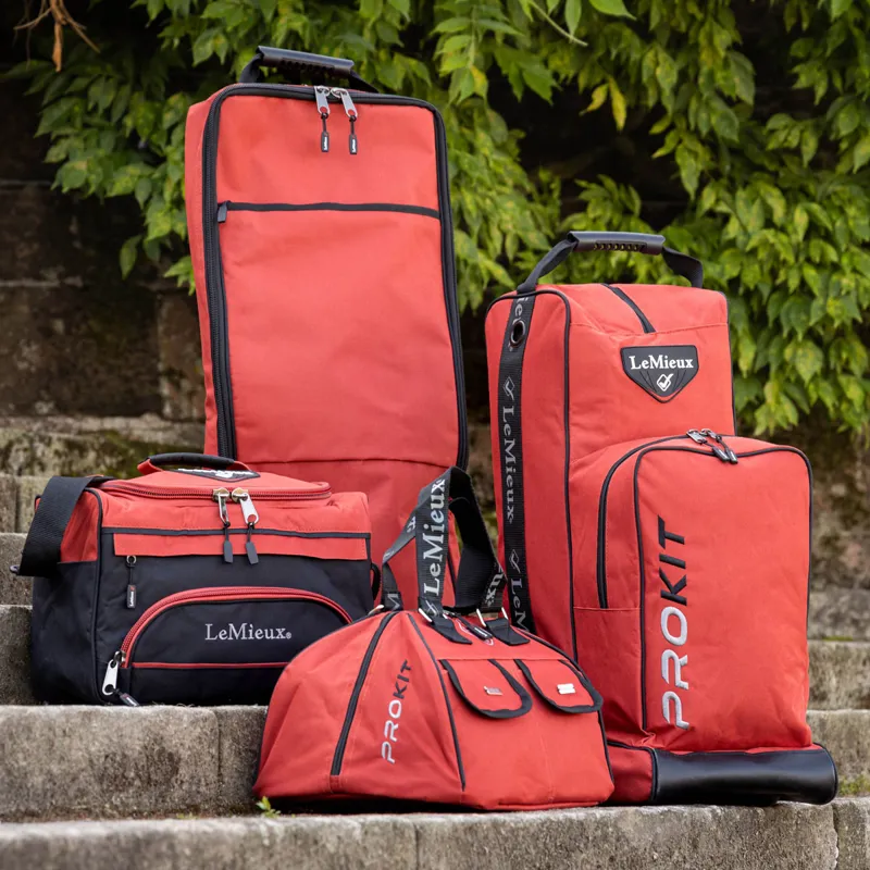 LeMieux Boot & Hat Bag - Strong Denier Nylon Outer & Base - Front Compartment For Hat & Accessories - Padded Divider Between Boots For Protection - Comfort Grip Handle - Apricot