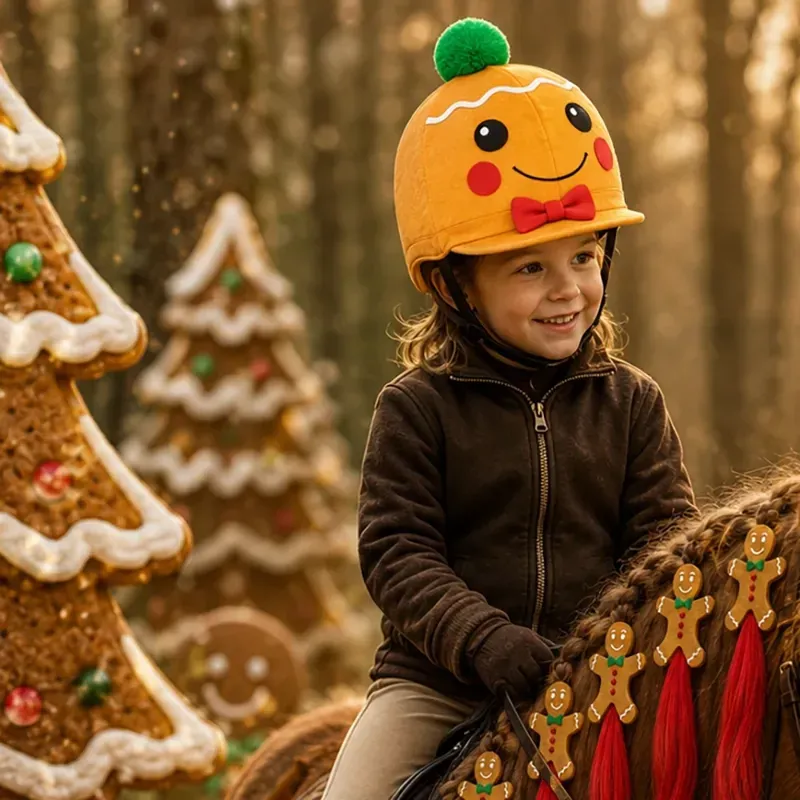 Equetech Christmas Hat Silk - Gingie Gingerbread -2
