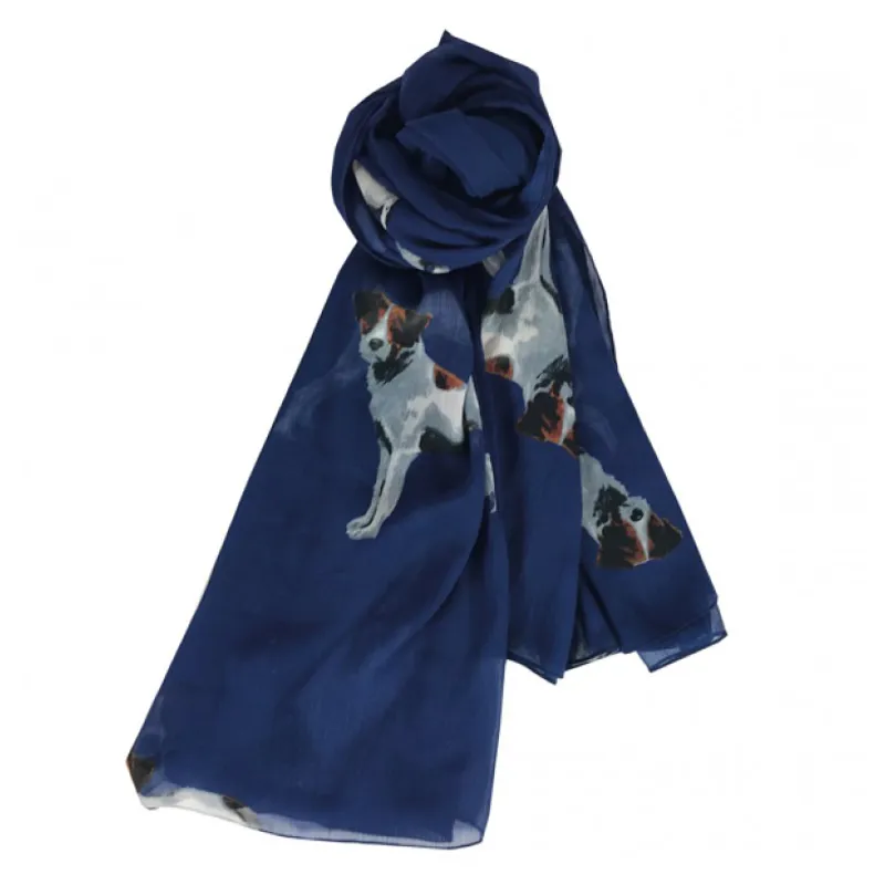 Grays Chiffon Scarf - Navy/Jack Russells