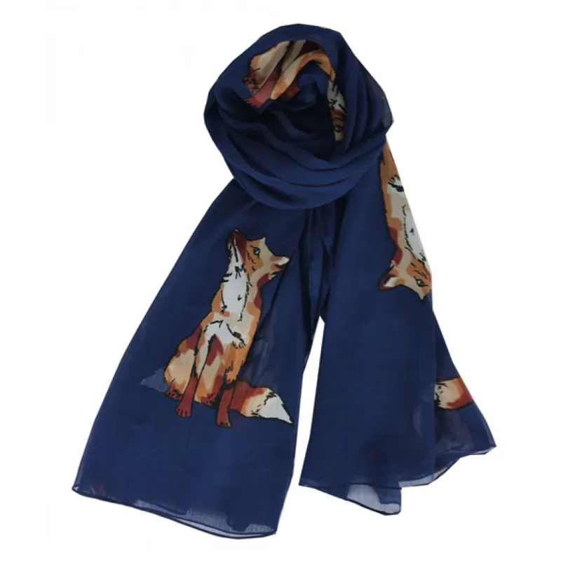 Grays Chiffon Scarf - Navy/Foxes