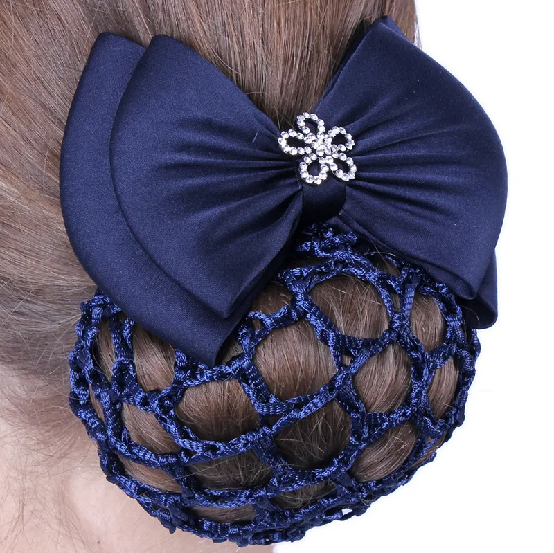 QHP Classy Hair Bow - Navy-1
