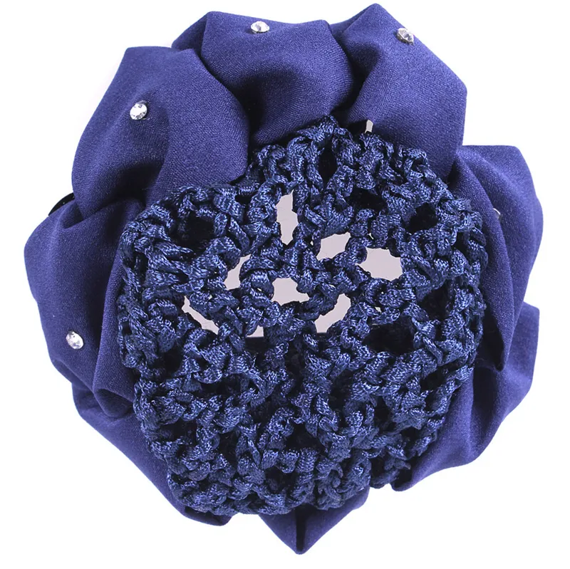 QHP Flower Hair Bow - Navy