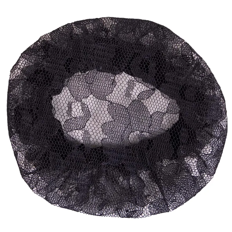 QHP Floral Lace Hair Net - Black