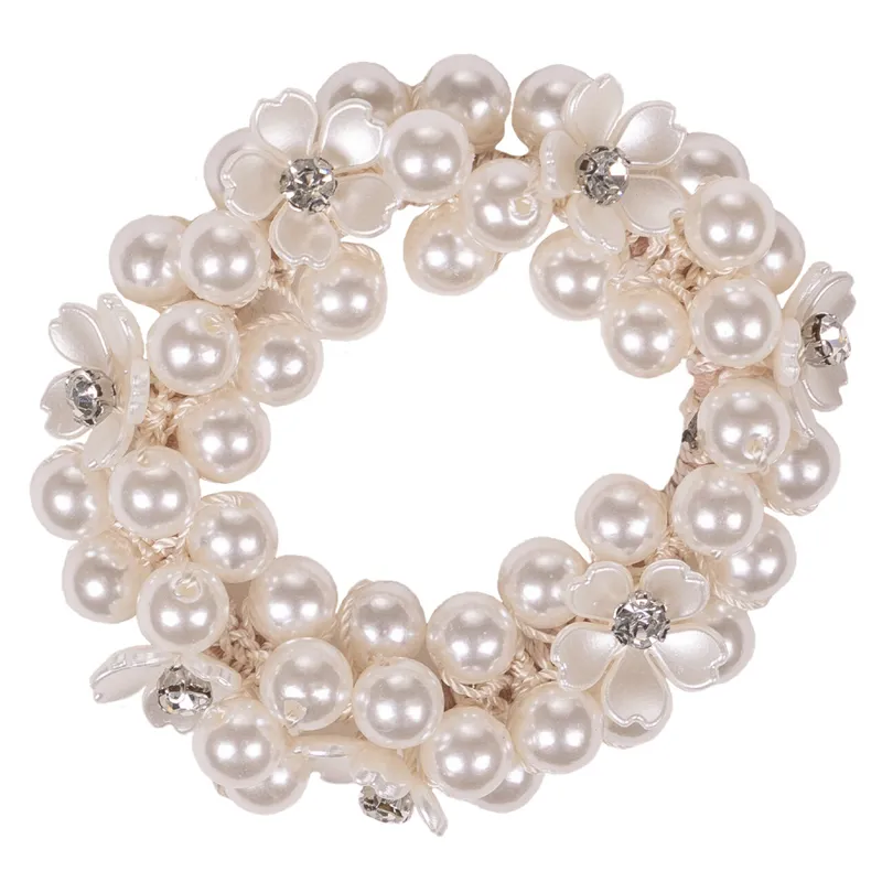 QHP Flower Scrunchie - White