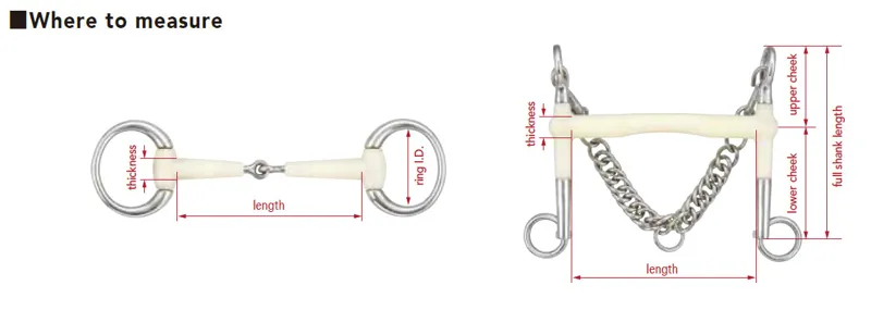 Horze Full Cheek Double Jointed Horse Bit - 4 Inch Stainless Steel Riding Bit