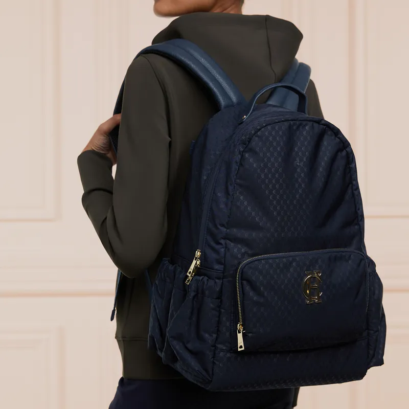 Holland Cooper Burghley Backpack - Ink Navy Monogram-2