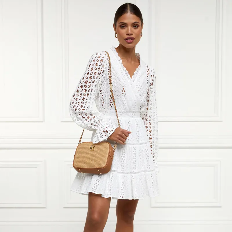 Holland Cooper Soho Camera Bag - Tan Raffia-4