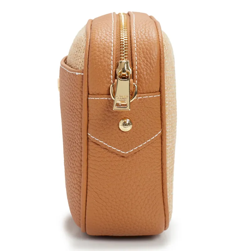 Holland Cooper Soho Camera Bag - Tan Raffia-3