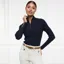 Holland Cooper Ava Half Zip Cable Knit Ladies Jumper - Ink Navy