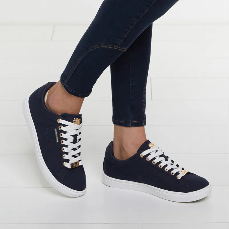 Holland Cooper Chelsea Ladies Court Trainers - Ink Navy-4