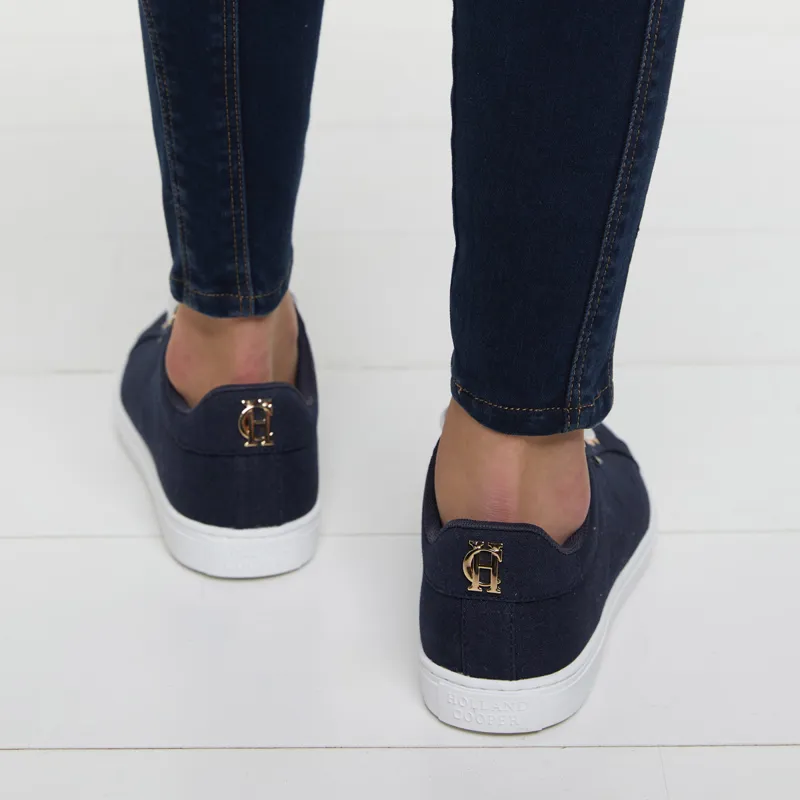 Holland Cooper Chelsea Ladies Court Trainers - Ink Navy-5