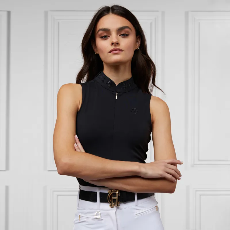 Holland Cooper Crystal Sleeveless Ladies Base Layer - Black