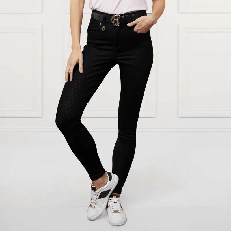 Holland Cooper Denim Thermal Full Grip Ladies Breeches - Black