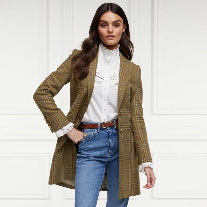 Holland Cooper Highgrove Ladies Tailored Coat - Avebury Green Check-1