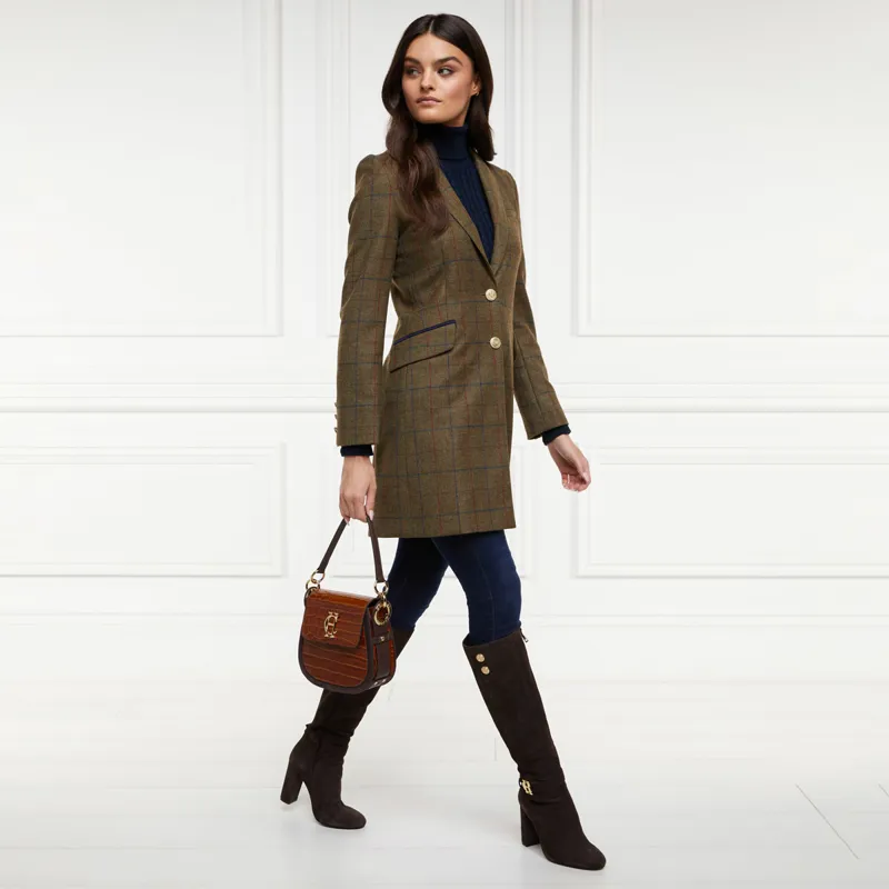 Holland Cooper Highgrove Ladies Tailored Coat - Glen Green-6