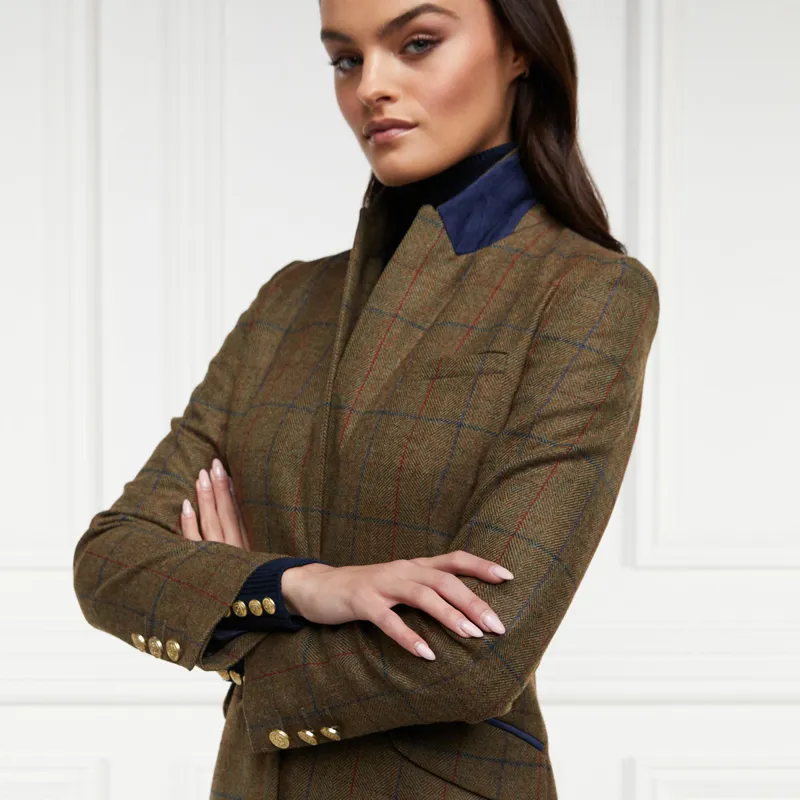 Holland Cooper Highgrove Ladies Tailored Coat - Glen Green-3