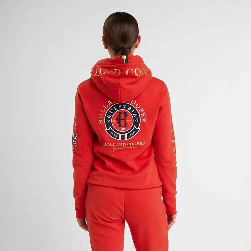 Holland Cooper Equi Team Ladies Hoodie - Vermillion Red-2