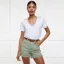 Holland Cooper High Rise Ladies Denim Shorts - Sage