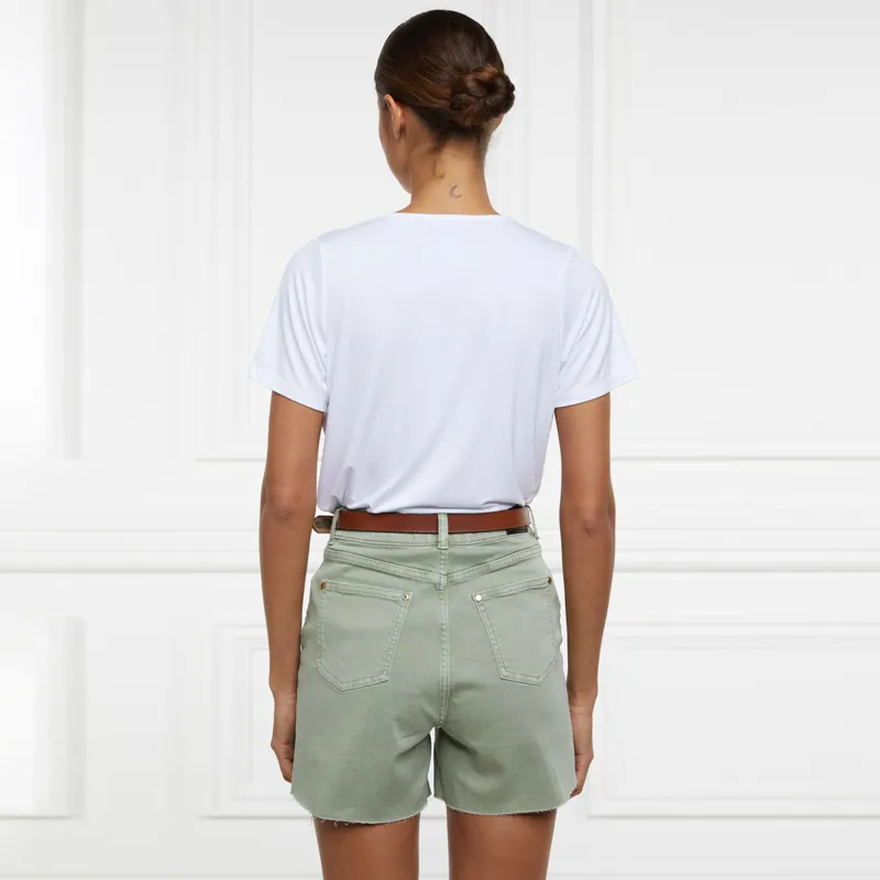 Holland Cooper High Rise Ladies Denim Shorts - Sage-1