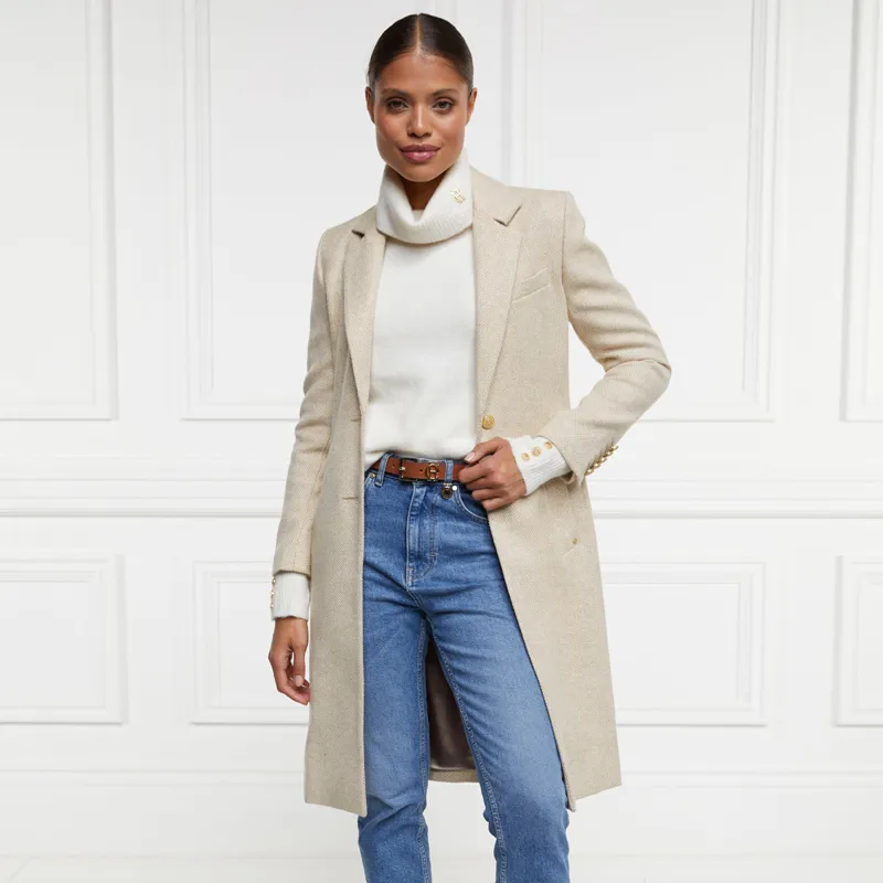 Holland Cooper Regency Ladies Long Coat - Biscuit-2