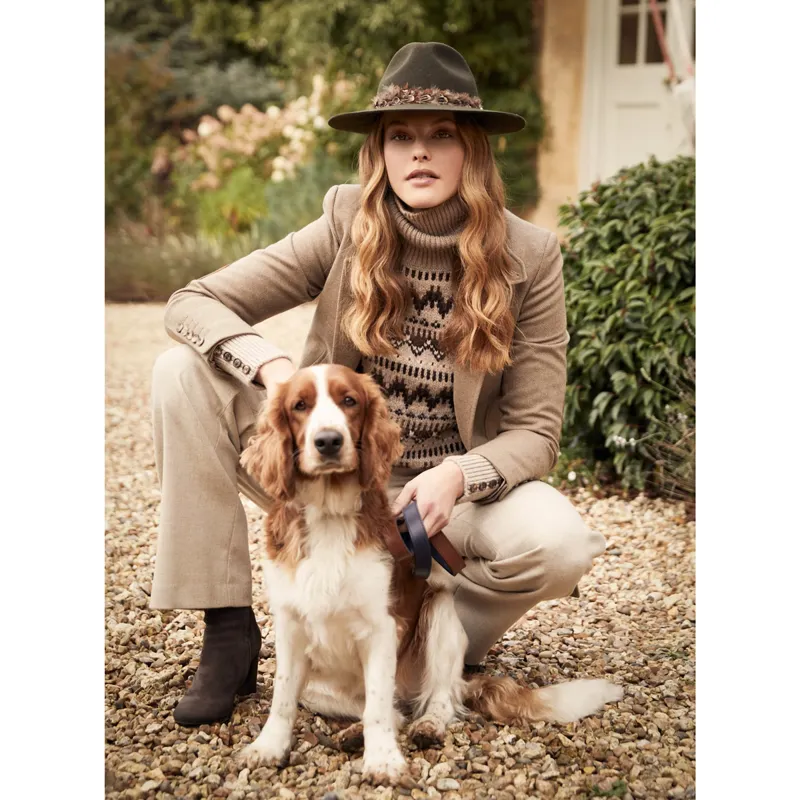 Holland Cooper Trilby Double Feather Band Hat - Forest Green-3