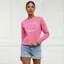 Holland Cooper Varsity Ladies Crew Pullover - Peony Pink