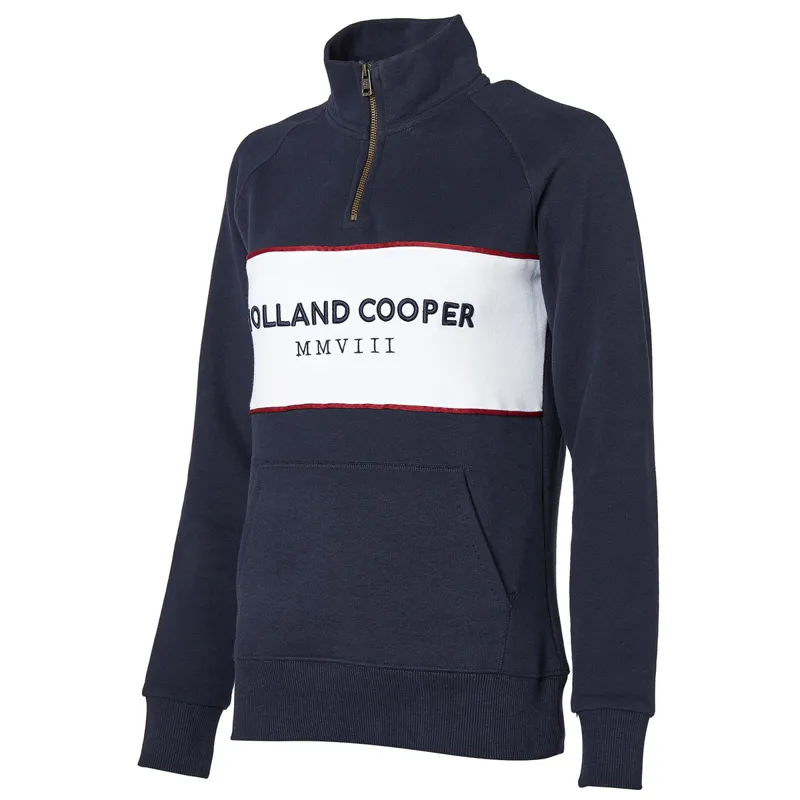 Holland Cooper Henley Sporting Heritage Ladies Quarter Zip - Ink Navy-4