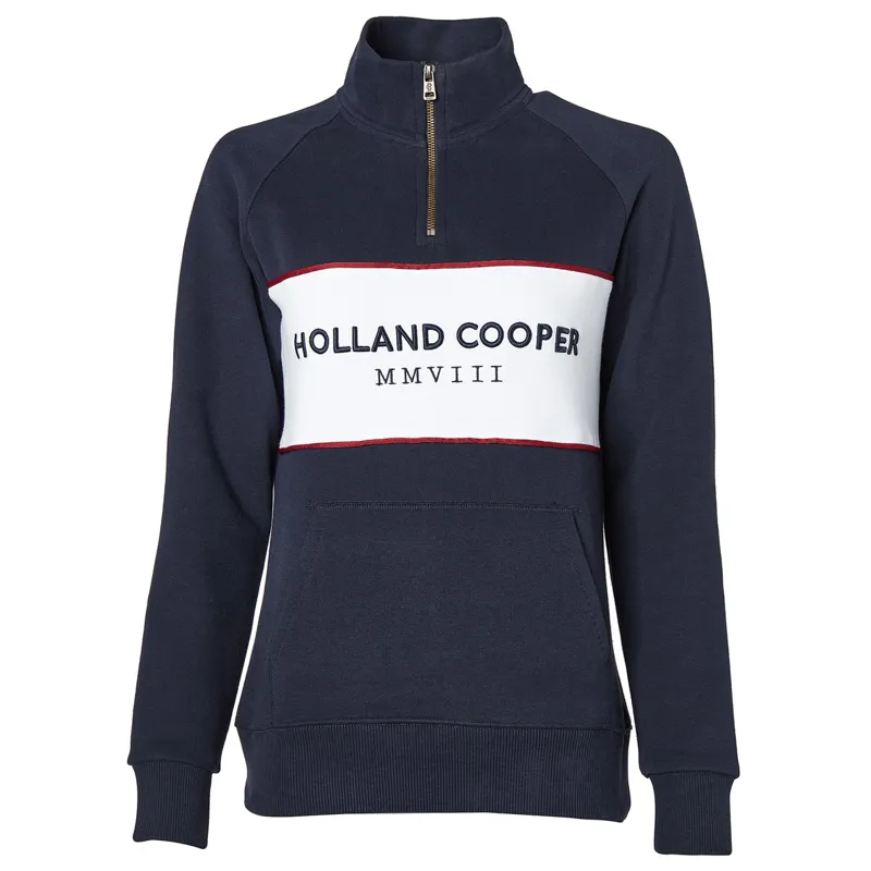 Holland Cooper Henley Sporting Heritage Ladies Quarter Zip - Ink Navy-3
