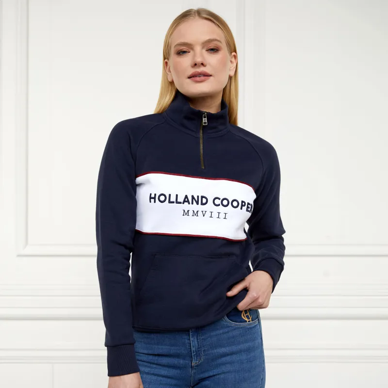 Holland Cooper Henley Sporting Heritage Ladies Quarter Zip - Ink Navy