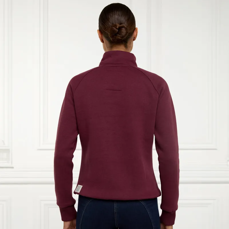 Holland Cooper Henley Sporting Heritage Ladies Quarter Zip - Merlot-3