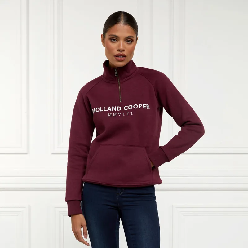 Holland Cooper Henley Sporting Heritage Ladies Quarter Zip - Merlot