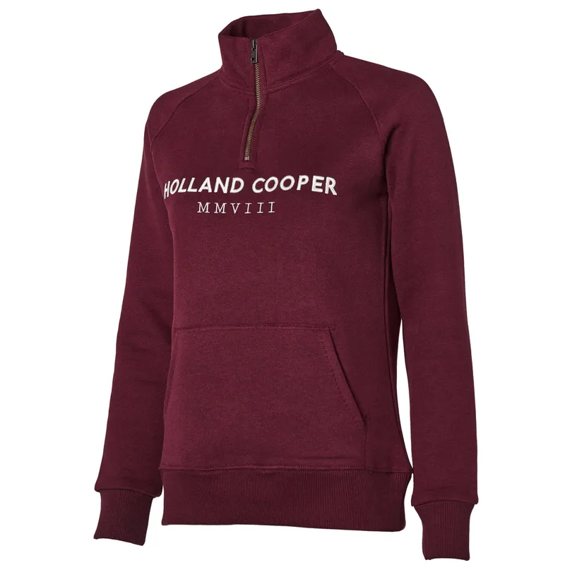 Holland Cooper Henley Sporting Heritage Ladies Quarter Zip - Merlot-5