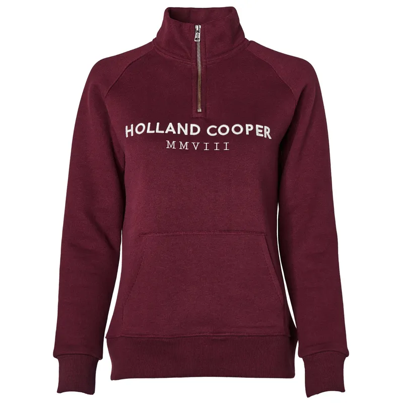 Holland Cooper Henley Sporting Heritage Ladies Quarter Zip - Merlot-4