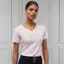 Holland Cooper Training Vee Neck Ladies Tee - Blush
