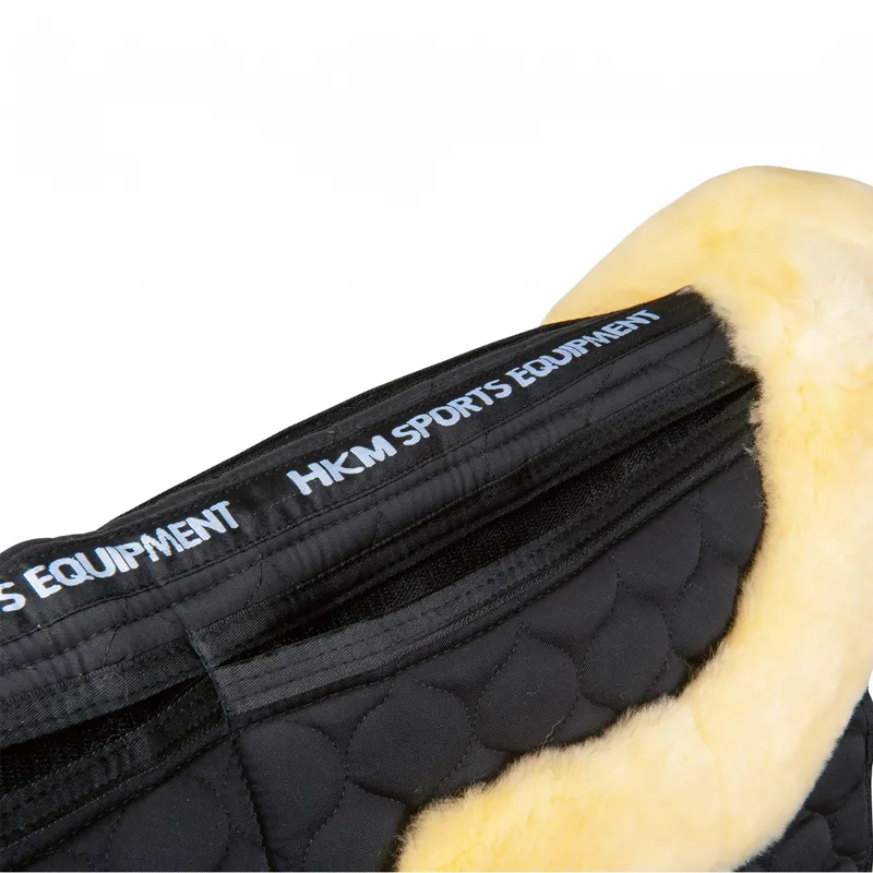 HKM Correction Lambswool GP Saddlecloth - Black/Natural-2