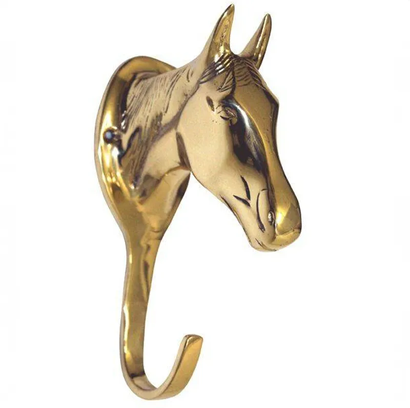 HKM Horse Head Bridle Hook - Brass